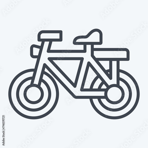 Icon Bicycle related to Bicycle symbol. line style. simple design editable. simple illustration