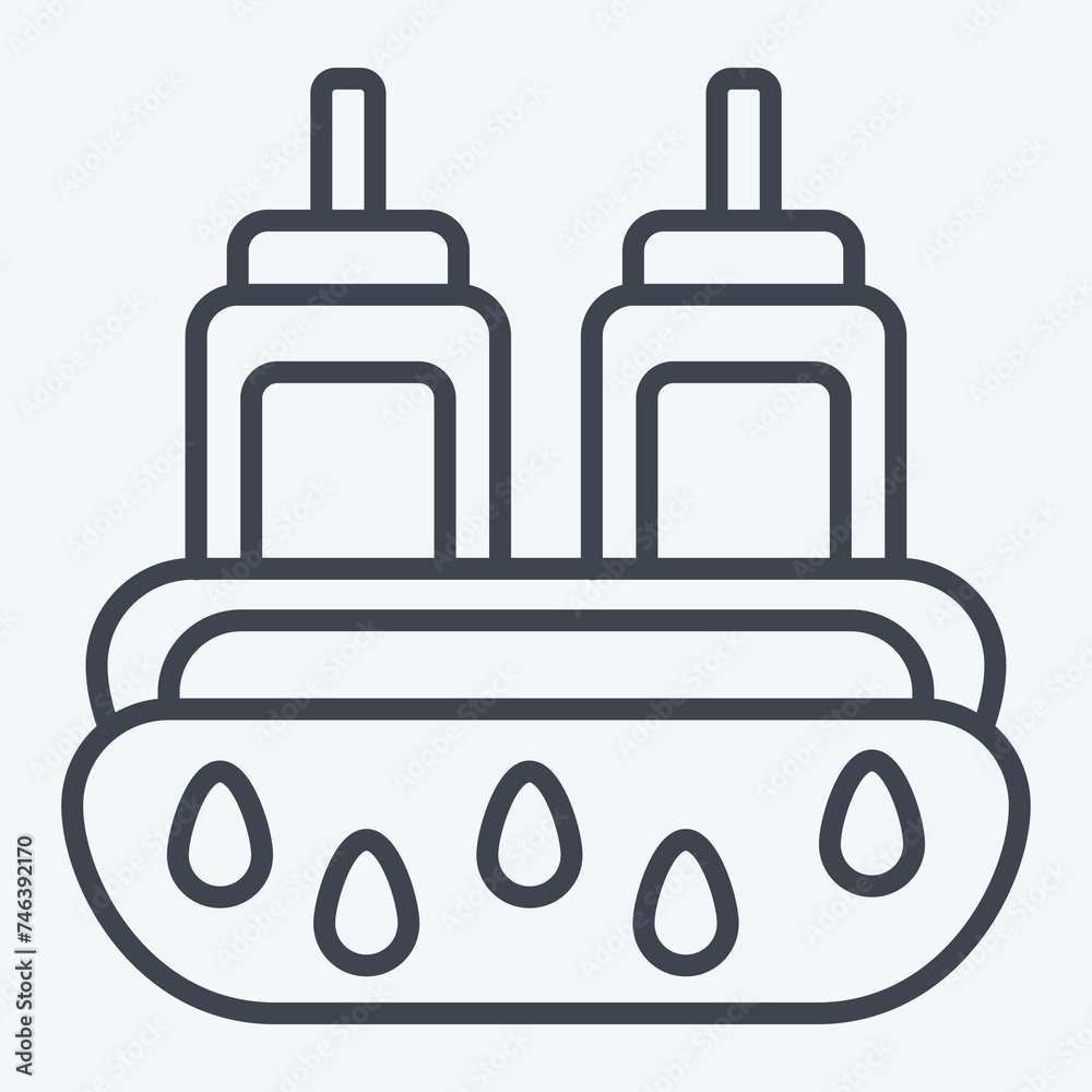 Icon Hot Dog. related to Baseball symbol. line style. simple design editable. simple illustration Icon Hot Dog. related to Baseball symbol. line style. simple design editable. simple illustration
