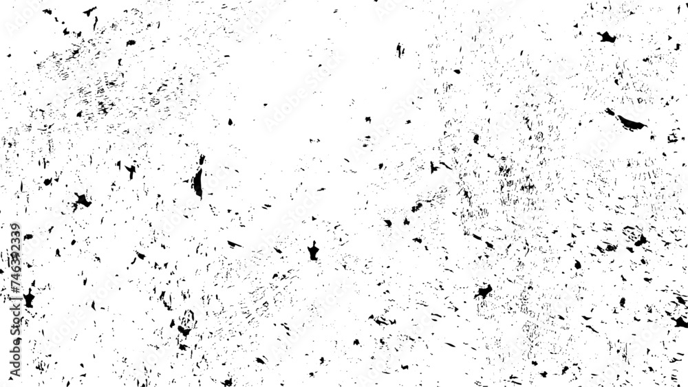Grunge Black and White Distress Texture .Wall Background. Chalk Print Design Pattern. Vector Illustration