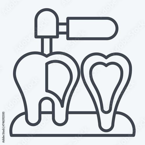 Icon Endodontist. related to Dentist symbol. line style. simple design editable. simple illustration