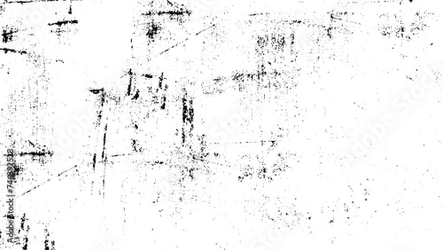 Grunge Black And White Urban Vector Texture Template. Dark Messy Dust Overlay Distress Background. Easy To Create Abstract Dotted  Scratched.  Distressed overlay texture. Grunge background. 