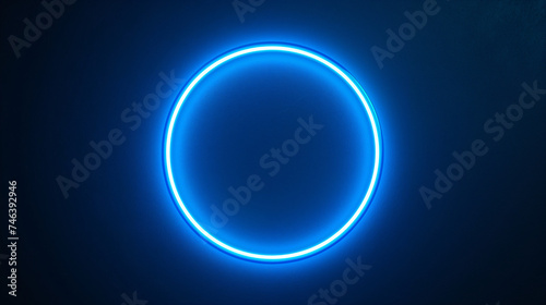 radiant blue ring illuminates the dark backdrop, symbolizing innovation and technology