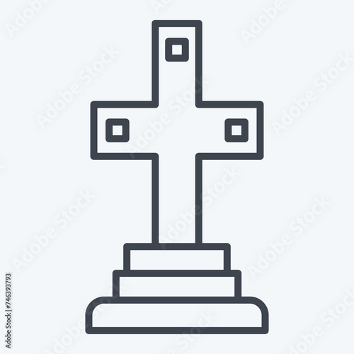 Icon Catacomb. related to France symbol. line style. simple design editable. simple illustration