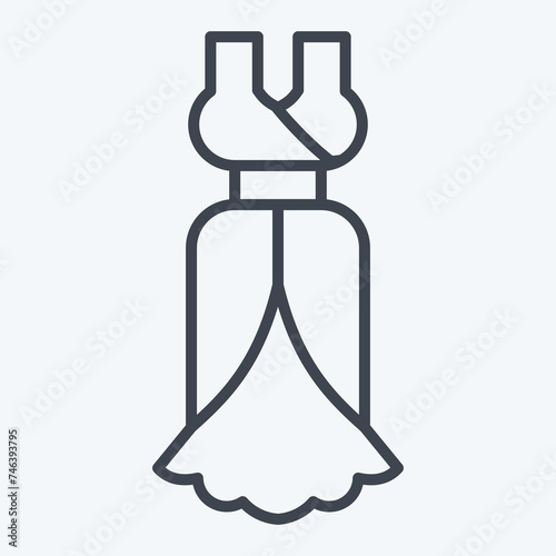 Icon Beautiful Dress. related to France symbol. line style. simple design editable. simple illustration
