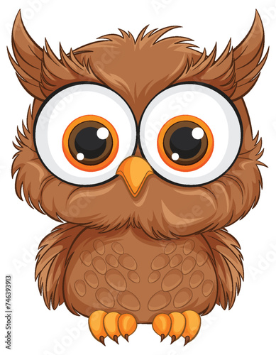 Adorable brown owl with big expressive eyes