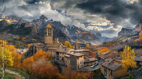 Panoramic city of Huesca in La Hoya. photo