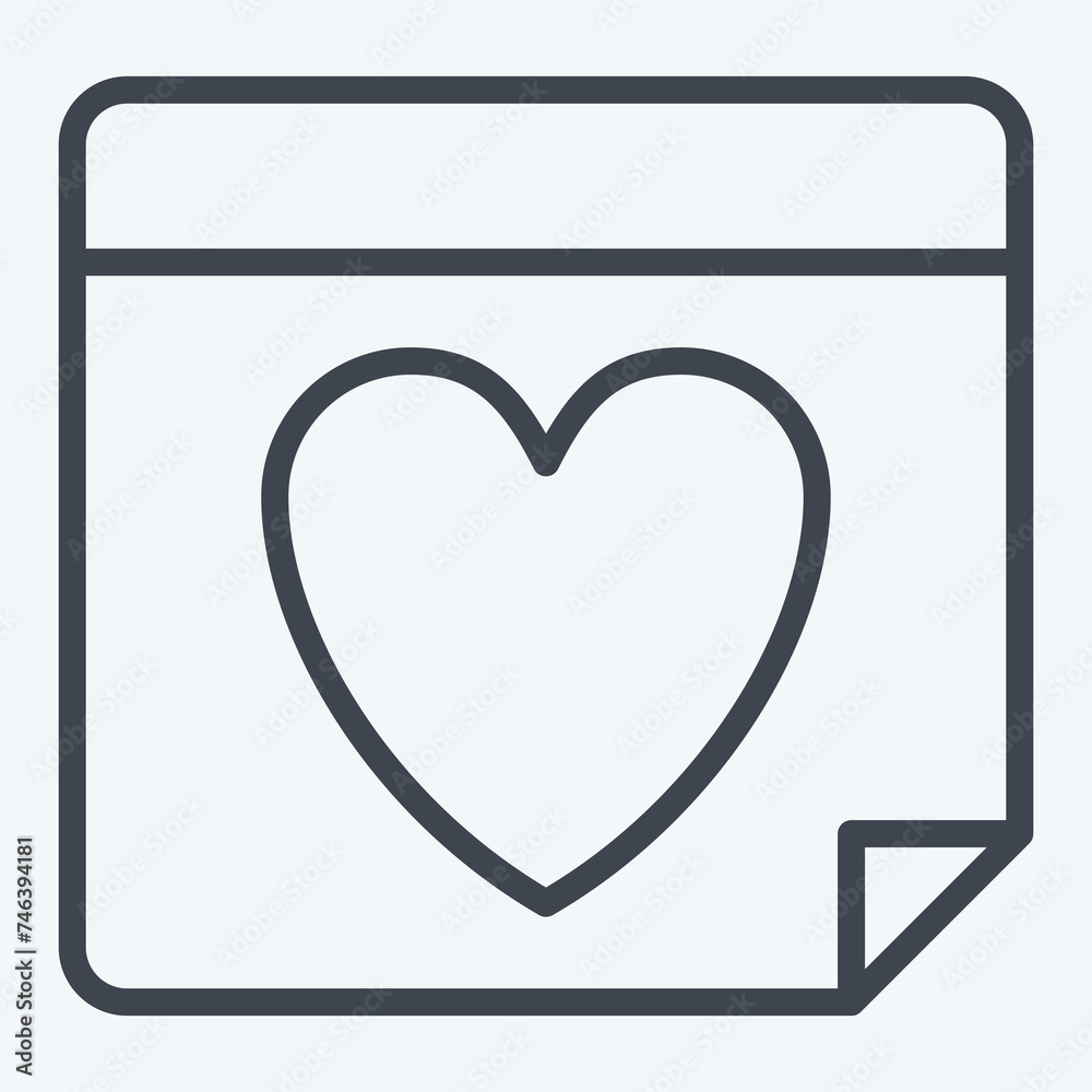Icon Valentines Day. related to Valentine Day symbol. line style. simple design editable. simple illustration