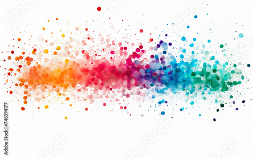 Confetti in the Colors of the Rainbow Forming a Lively Scene Isolated on White Background.