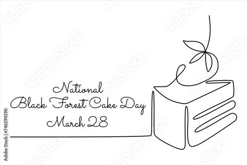 line art of National Black Forest Cake Day good for National Black Forest Cake Day celebrate. line art. illustration.