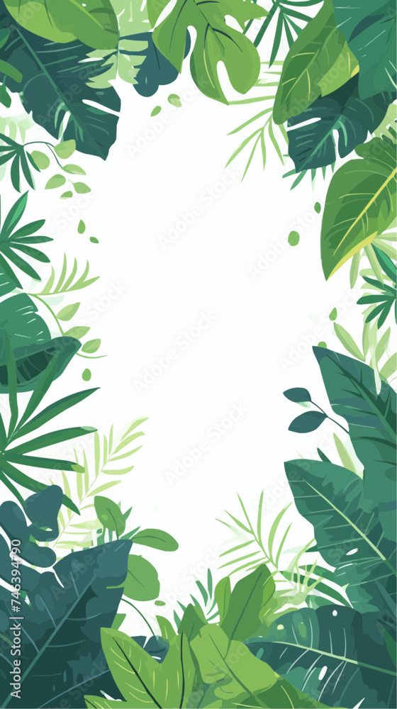 Naklejka premium green leaves frame