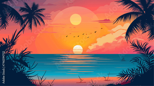 sunset on the sea