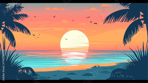 sunset on the beach