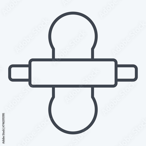 Icon Thresh Flour. related to Cooking symbol. line style. simple design editable. simple illustration