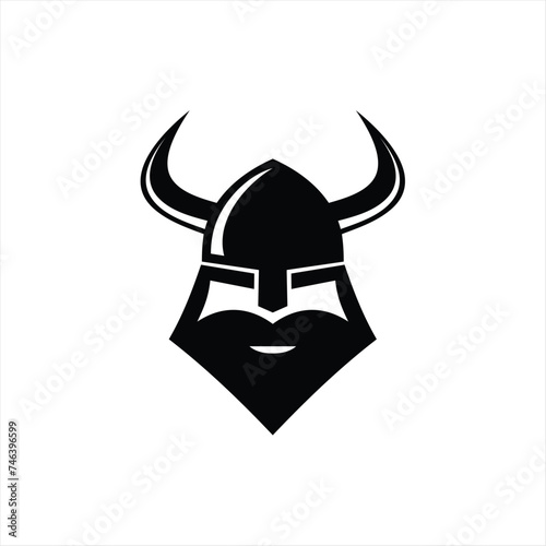 Ancient viking head logo for mascot design. Vector illustration