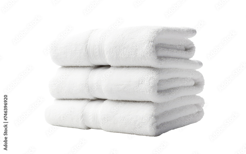 Stack of White Towels. A neat stack of white towels are arranged in a tidy pile, showcasing their clean and fresh appearance. on a White or Clear Surface PNG Transparent Background. Stack of White Towels. A neat stack of white towels are arranged in a tidy pile, showcasing their clean and fresh appearance. on a White or Clear Surface PNG Transparent Background.