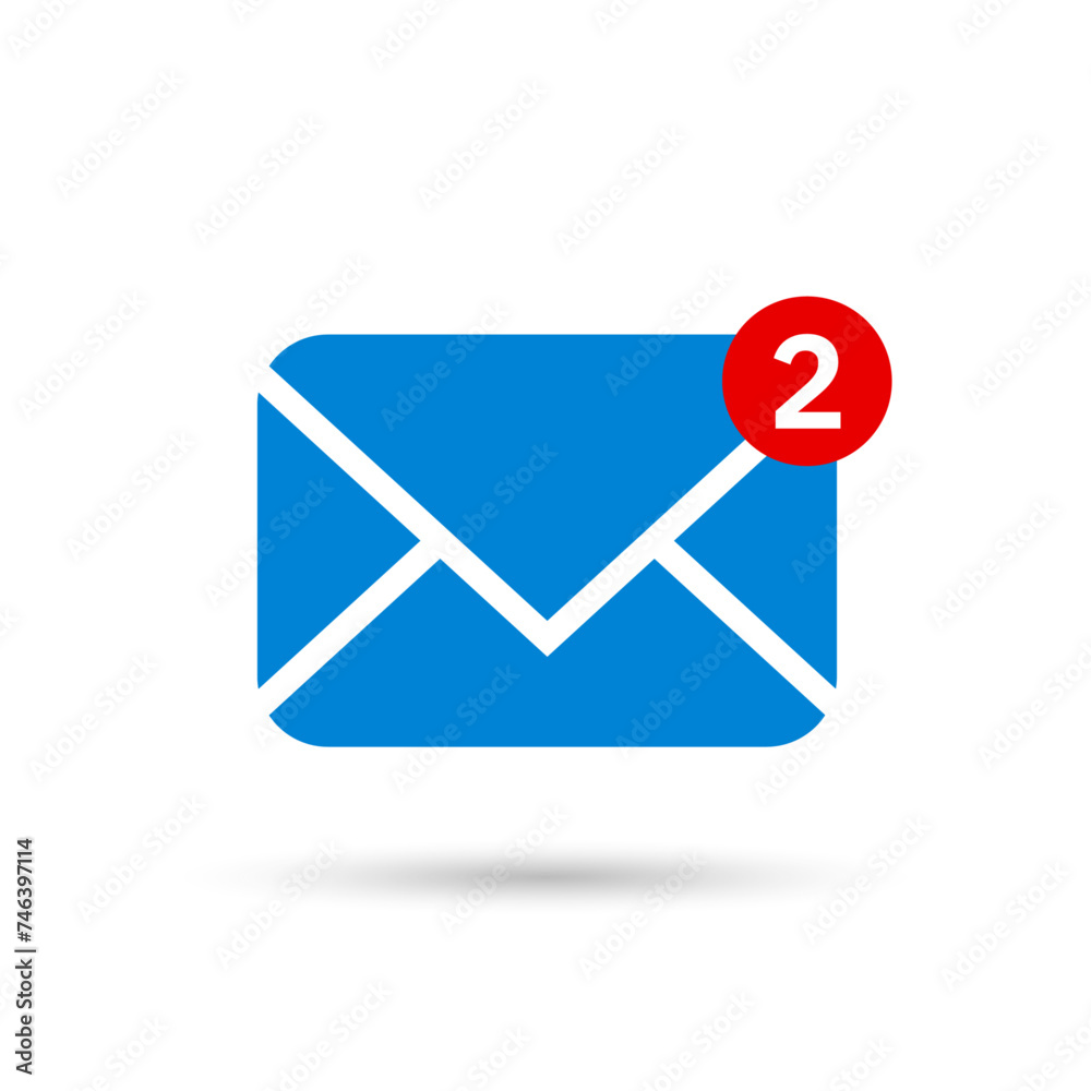 New messages icon with notification. Envelope with incoming message symbol. New messages icon with notification. Envelope with incoming message symbol.