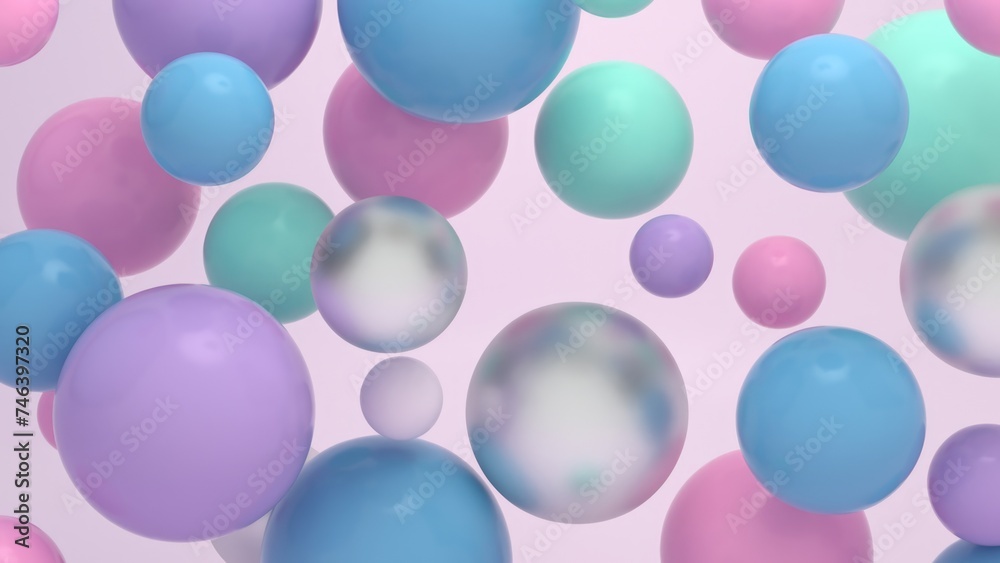 Colorful Floating Soft Balls Background