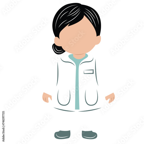 cute cartoon doctor girl ai generative