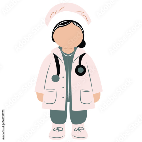 cute cartoon doctor girl ai generative