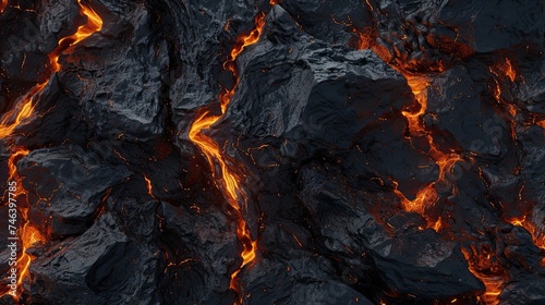 Abstract volcano icon. Lava, molten, volcanic, eruption, magma, fiery, heat, flow, mesmerizing, power, natural, geological. Generated by AI