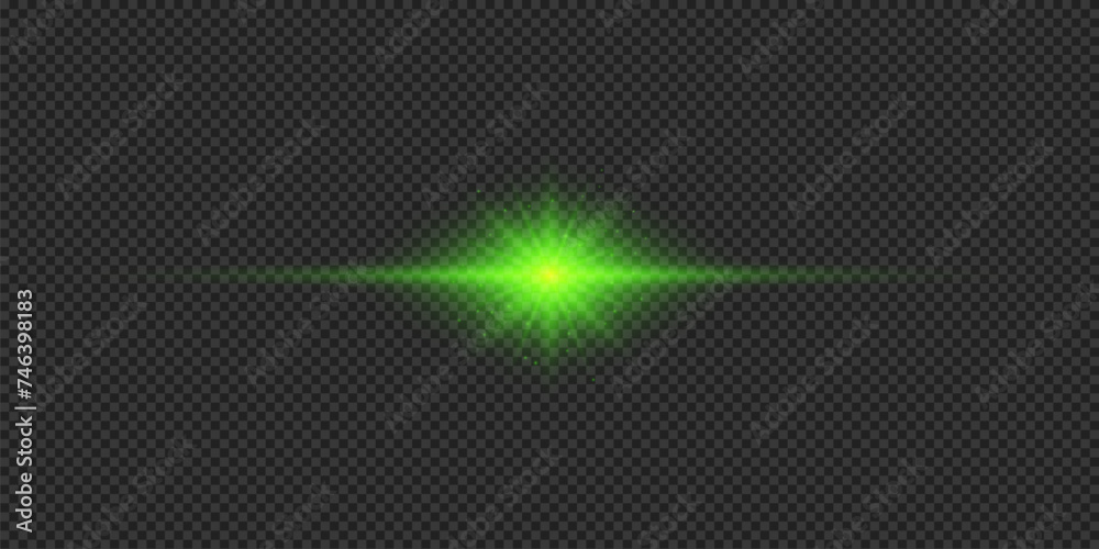Green horizontal light effect of lens flares Green horizontal light effect of lens flares