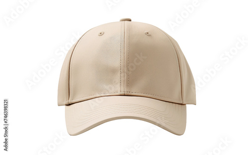 White Baseball Cap. A white baseball cap is highlighting its simple and clean design. The cap is symbolizing sport, fashion, and casual style. on a White or Clear Surface PNG Transparent Background.