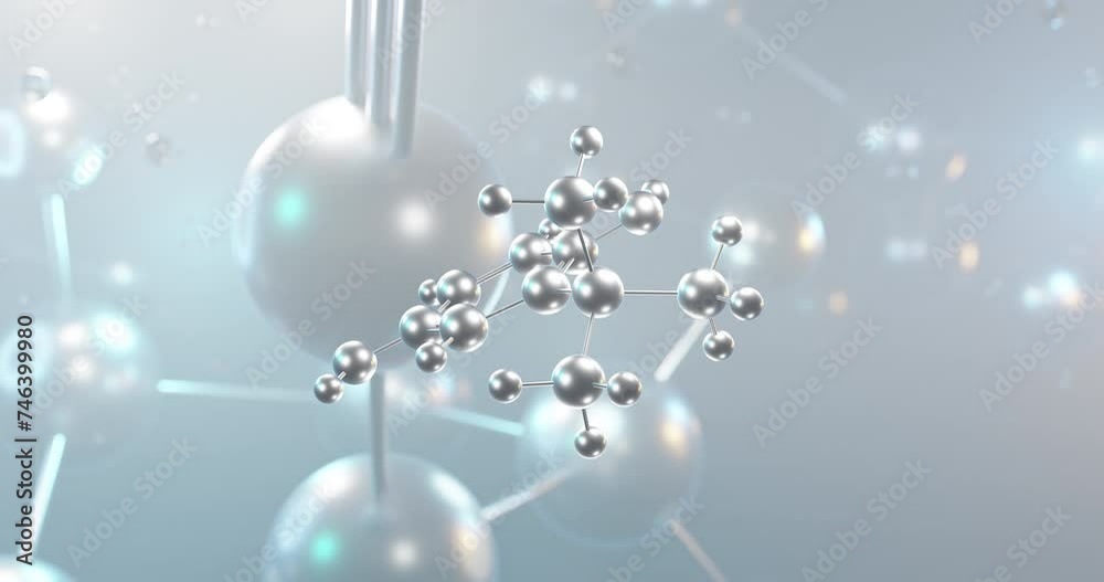 tert-Butylhydroquinone rotating 3d molecule, molecular structure of antioxidant e319, seamless video tert-Butylhydroquinone rotating 3d molecule, molecular structure of antioxidant e319, seamless video