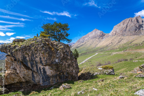 Panoramic view of the Caucasus mountains photo