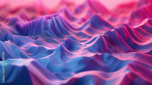 3D Render of Abstract geometric wavy folds background
