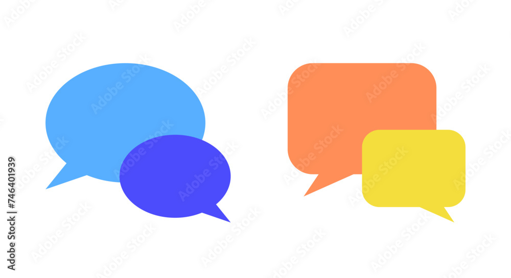 Speech bubble icon vector in flat style. Chat, speak, talk sign symbol