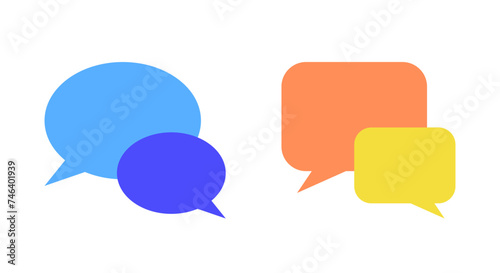 Speech bubble icon vector in flat style. Chat, speak, talk sign symbol
