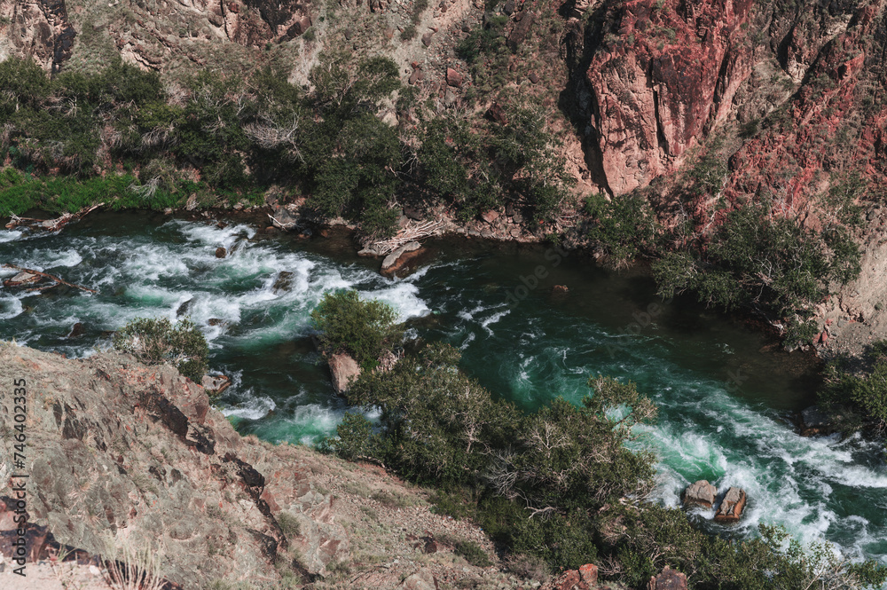 Charyn River in the Black Charyn Canyon in Kazakhstan in summer