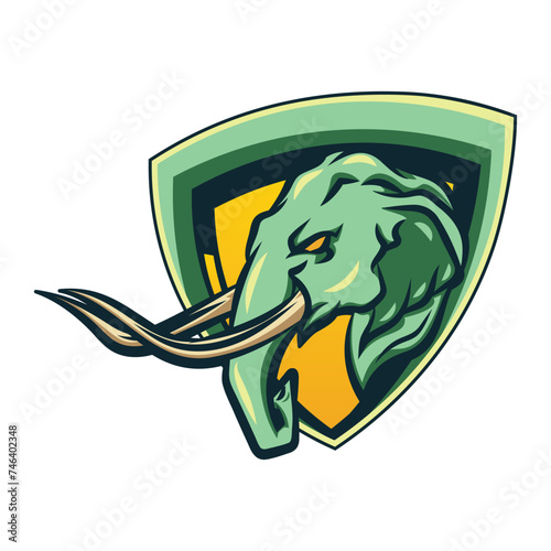 Elephant esports mascot logo design