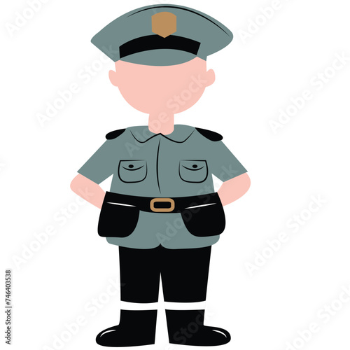 cute cartoon policeman ai generative