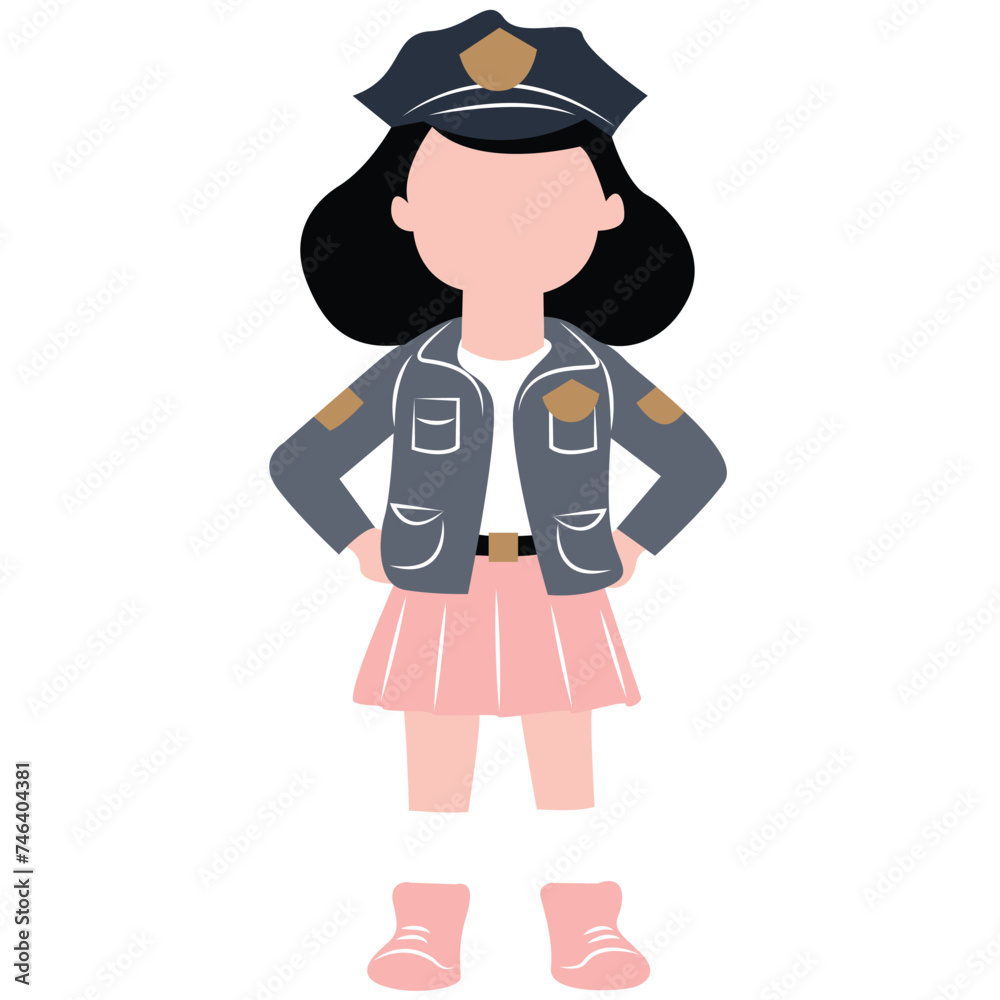 cute cartoon police girl ai generative cute cartoon police girl ai generative