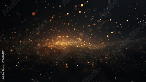 Particle Background. Abstract Dust Particles with Flares of Light. 4K Rendering of Bokeh Dots