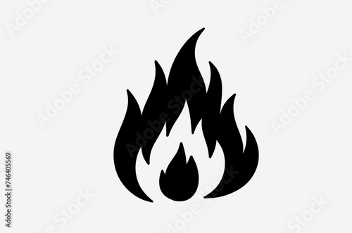 outline flame doodle vector image