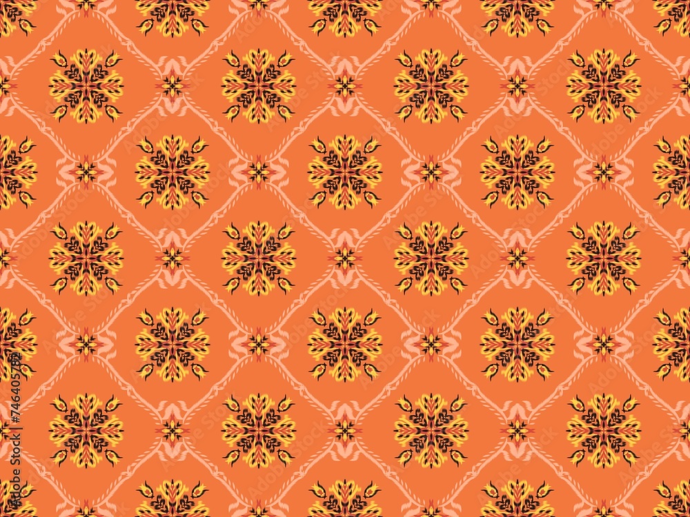 asian ikat seamless pattern traditional design illustration for background carpet clothing and home decoration 