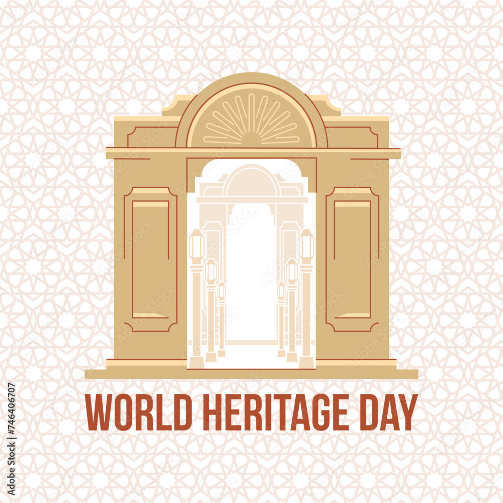 Fototapeta premium World Heritage Day of Artifact Protection with History, Landmarks, Travel, Picnics and Holidays