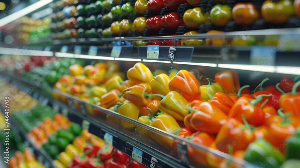 custom made wallpaper toronto digitalvegetables and fruits on the shelves in the supermarket