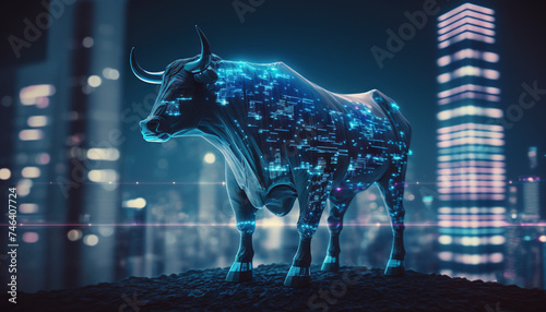 City Stock Market Bull photo