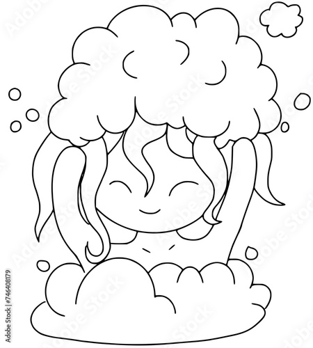 girl wash hair