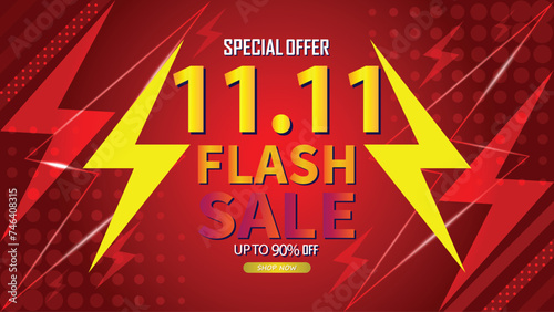 Sale banner template design 11.11 . SPECIAL OFFER, BIG SALE, MEGA SALE