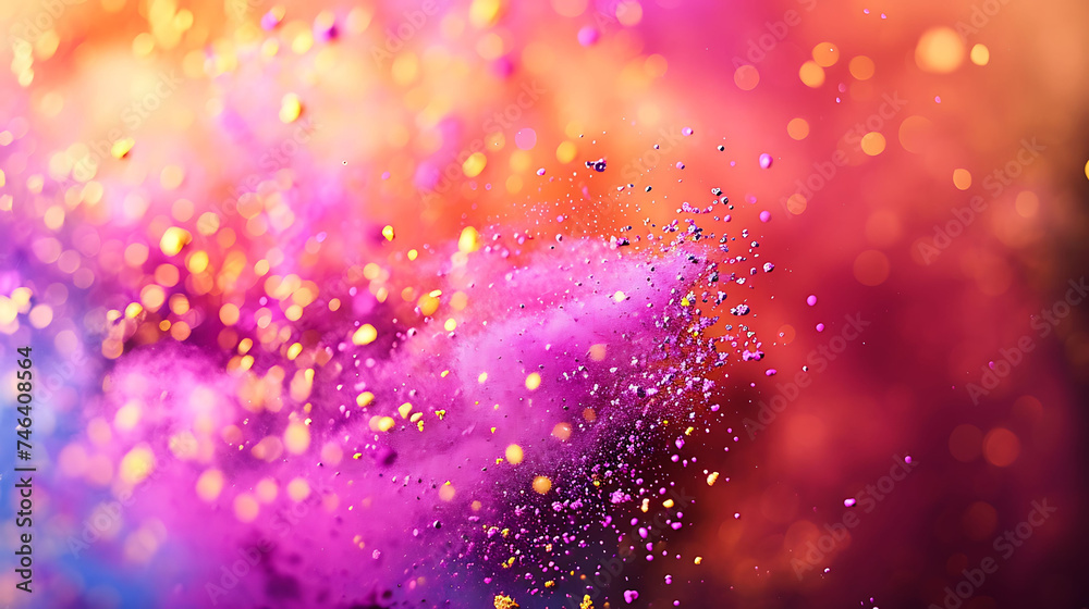 Fototapeta premium Holi colors splash explosion on dark background