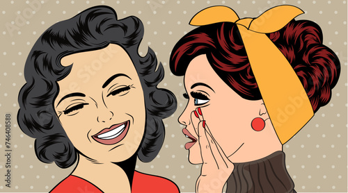 Pop Art Retro Women Comics Style That Gossip