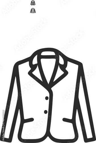 Jacket icon. Jacket on a white background. Element of clothing, style