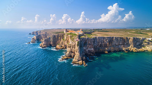 Aerial view of Sagres fortress (Fortaleza).