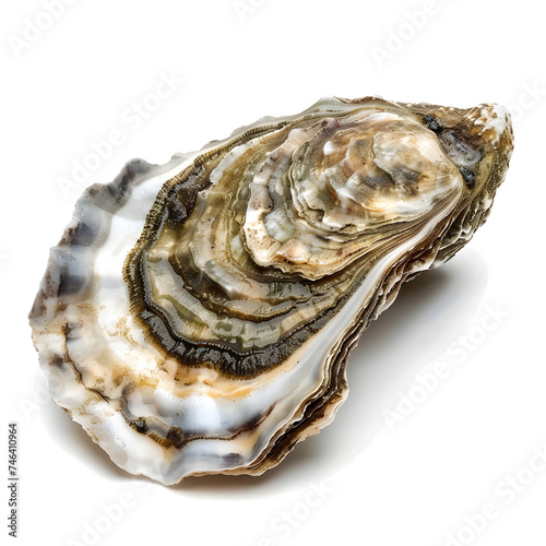Oyster shell isolated on white background