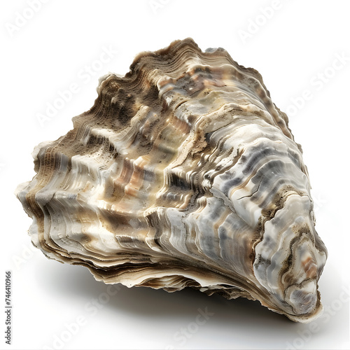Oyster shell isolated on white background