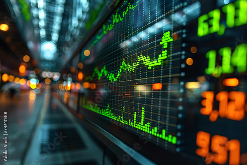 closeup of people cheering for the stock prices and chart showing inclining on big glass screens, at the stock market office